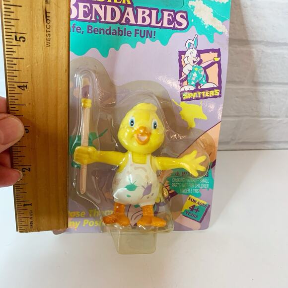 Vtg Easter Bendables Chick Bendy Toy Trendmasters Spatters & CO 1993 NOS - Picture 4 of 5